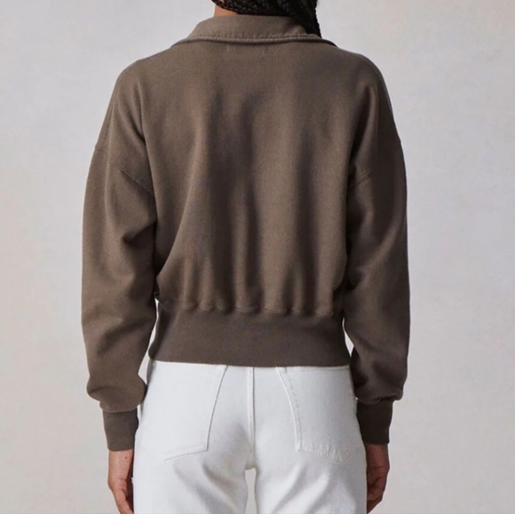 Buck Mason • VINTAGE INTERLOOP HALF-ZIP SWEATSHIRT in Heather Gray - Picture 8 of 8